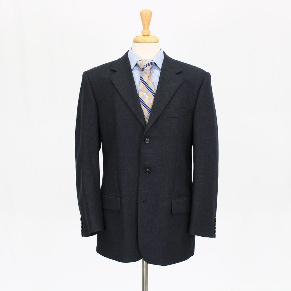 Luca D'Altieri 42R Gray Solid 3-Button Sport Coat Blazer Jacket V608
